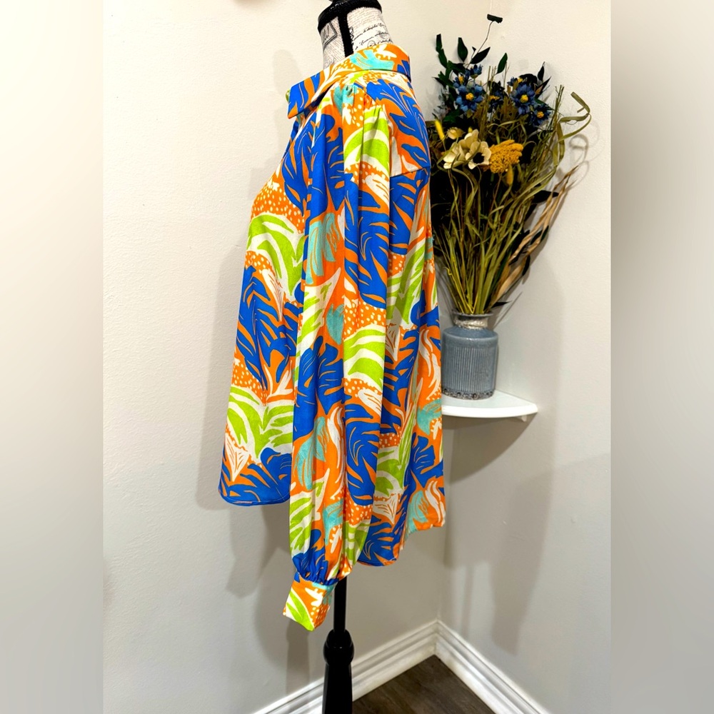 Flying Tomato Multicolor Abstract Print Button-Up Blouse - Picture 5 of 9
